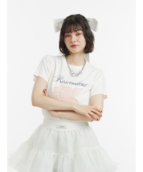 jouetie（ジュエティ）の「ローズドッキングTシャツ（Tシャツ/カットソー・レディース・レッド/オフホワイト/ブラック・MEDIUM）」の11枚目の写真