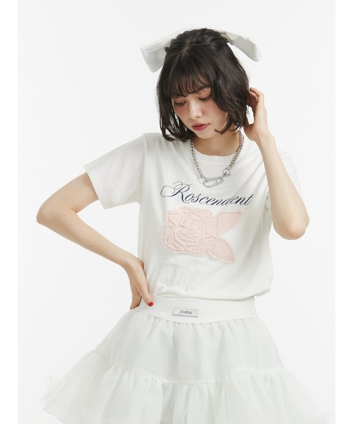 jouetie（ジュエティ）の「ローズドッキングTシャツ（Tシャツ/カットソー・レディース・レッド/オフホワイト/ブラック・MEDIUM）」の10枚目の写真