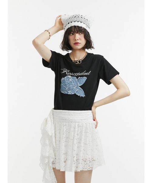 jouetie（ジュエティ）の「ローズドッキングTシャツ（Tシャツ/カットソー・レディース・レッド/オフホワイト/ブラック・MEDIUM）」の14枚目の写真