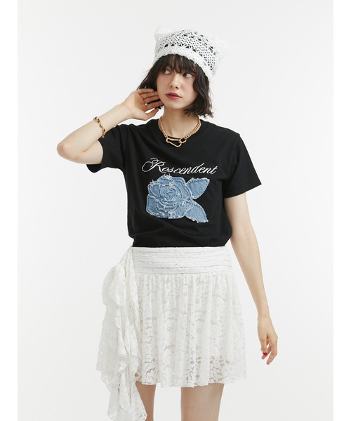 jouetie（ジュエティ）の「ローズドッキングTシャツ（Tシャツ/カットソー・レディース・レッド/オフホワイト/ブラック・MEDIUM）」の15枚目の写真