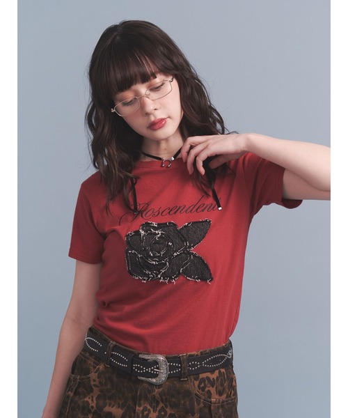 jouetie（ジュエティ）の「ローズドッキングTシャツ（Tシャツ/カットソー・レディース・レッド/オフホワイト/ブラック・MEDIUM）」の17枚目の写真