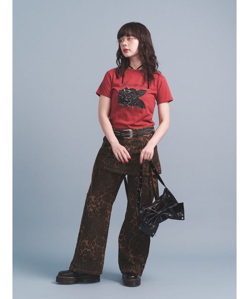 jouetie（ジュエティ）の「ローズドッキングTシャツ（Tシャツ/カットソー・レディース・レッド/オフホワイト/ブラック・MEDIUM）」の20枚目の写真