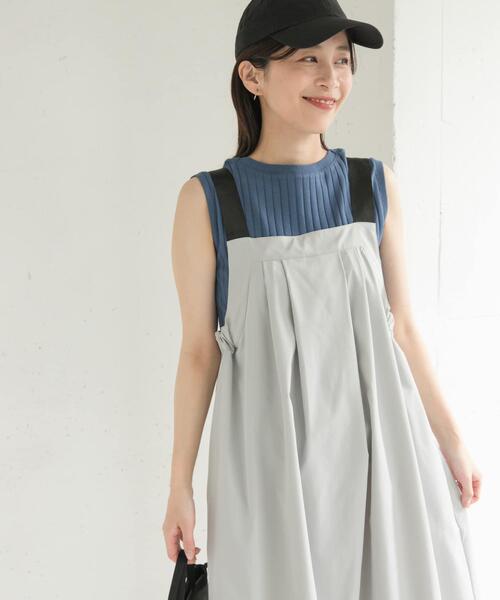 URBAN RESEARCH DOORS(アーバンリサーチドアーズ)の「『WEB/一部店舗限定カラー』『UR TECH POLIsh POLI』ワークジャンスカ(ワンピース・レディース・ライトグレー/カーキ/アイボリー/チャコールグレー・MEDIUM)」の7枚目の写真