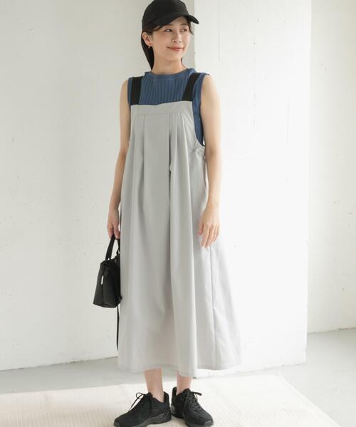 URBAN RESEARCH DOORS(アーバンリサーチドアーズ)の「『WEB/一部店舗限定カラー』『UR TECH POLIsh POLI』ワークジャンスカ(ワンピース・レディース・ライトグレー/カーキ/アイボリー/チャコールグレー・MEDIUM)」の10枚目の写真