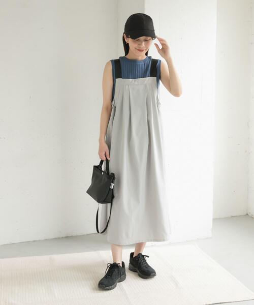 URBAN RESEARCH DOORS(アーバンリサーチドアーズ)の「『WEB/一部店舗限定カラー』『UR TECH POLIsh POLI』ワークジャンスカ(ワンピース・レディース・ライトグレー/カーキ/アイボリー/チャコールグレー・MEDIUM)」の13枚目の写真