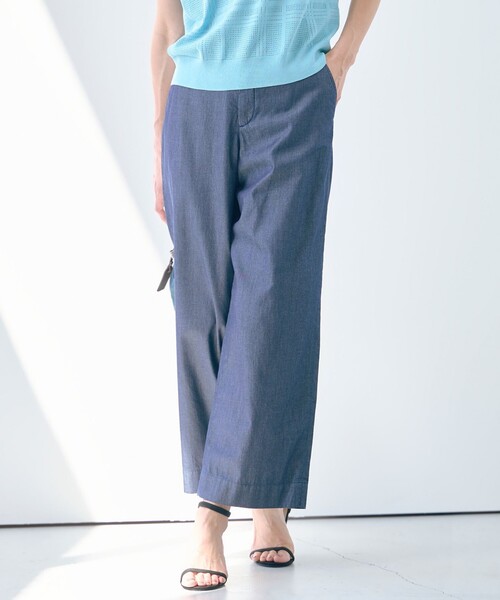 J.PRESS Ladies(J.プレス レディス)の「【洗える】4oz Light Denim ストレート パンツ(デニムパンツ・レディース・ネイビー系/スカイブルー系・XXS/S/XS)」の1枚目の写真