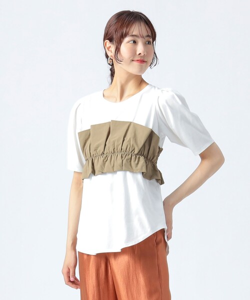 eimy istoire ビスチェドッキングTシャツ ビスチェドッキングTシャツ（4-0324-5-23-001）｜fredy emue