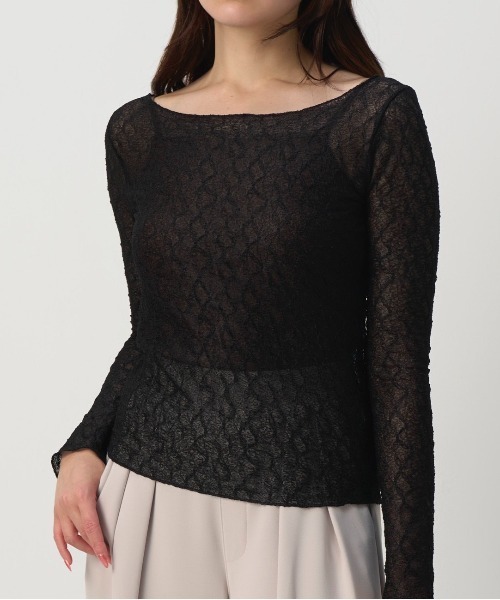 セール】シアーレーストップス / シャツ ウォッシャブル ニット