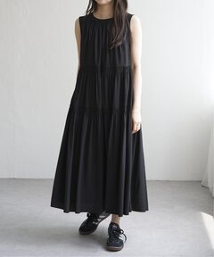 【即売れ人気】アルアバイル／定価3万円 Vネック ティアードワンピース ブラック セール】ティアードVネックワンピース（ワンピース