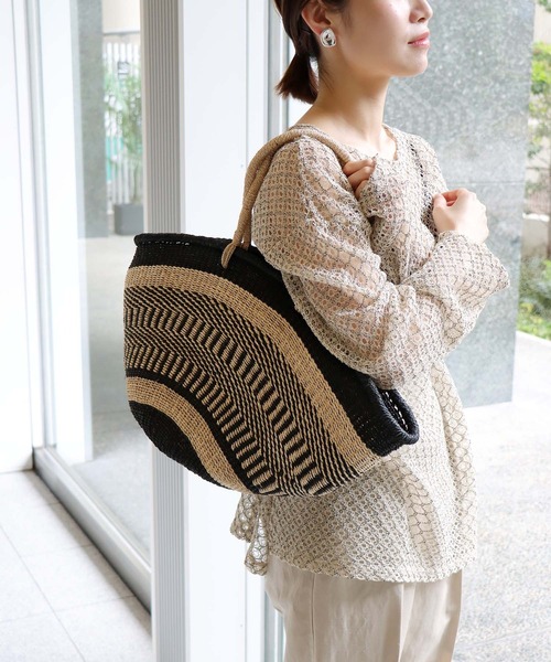 The Bagmati（ザバグマティ）の「アバカトートバッグ【バグマティ/BAGMATI】（かごバッグ・レディース・ブラック・フリー）」の8枚目の写真