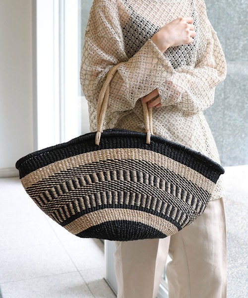 The Bagmati（ザバグマティ）の「アバカトートバッグ【バグマティ/BAGMATI】（かごバッグ・レディース・ブラック・フリー）」の9枚目の写真