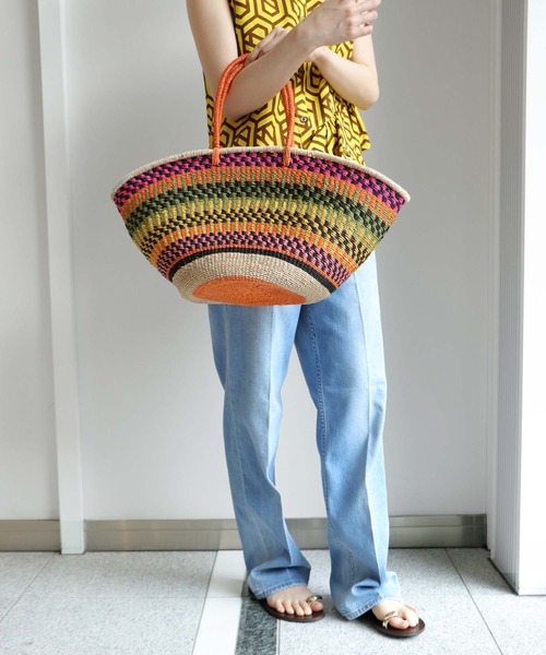 The Bagmati（ザバグマティ）の「アバカトートバッグ【バグマティ/BAGMATI】（かごバッグ・レディース・ブラック・フリー）」の6枚目の写真