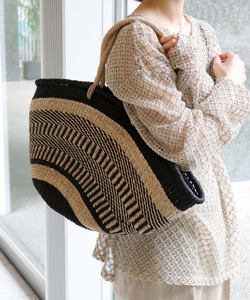 The Bagmati（ザバグマティ）の「アバカトートバッグ【バグマティ/BAGMATI】（かごバッグ・レディース・ブラック・フリー）」の17枚目の写真