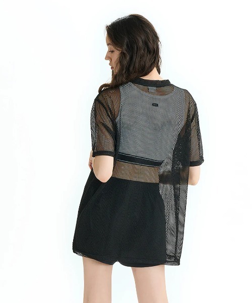 RVCA(ルーカ)の「RVCA レディース ARCH RVCA MESH TEE Tシャツ 【2025年夏モデル】/ルーカロゴメッシュ半袖Tシャツ(Tシャツ/カットソー・レディース・ホワイト/ブラック・SMALL/MEDIUM)」の5枚目の写真