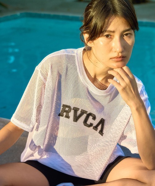 RVCA(ルーカ)の「RVCA レディース ARCH RVCA MESH TEE Tシャツ 【2025年夏モデル】/ルーカロゴメッシュ半袖Tシャツ(Tシャツ/カットソー・レディース・ホワイト/ブラック・SMALL/MEDIUM)」の7枚目の写真