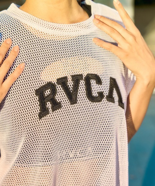 RVCA(ルーカ)の「RVCA レディース ARCH RVCA MESH TEE Tシャツ 【2025年夏モデル】/ルーカロゴメッシュ半袖Tシャツ(Tシャツ/カットソー・レディース・ホワイト/ブラック・SMALL/MEDIUM)」の6枚目の写真