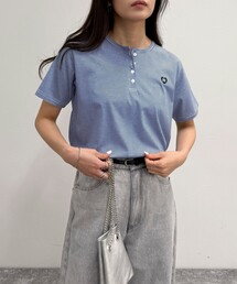 fredy emue | ハートFR刺繍ヘンリーTシャツ(Tシャツ/カットソー)