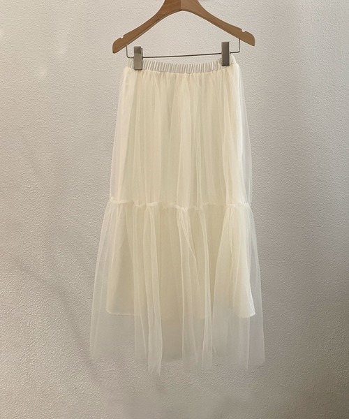 aimoha(アイモハ)の「ボリュームチュールティアードスカート(スカート・レディース・ブラック/ライトベージュ/ホワイト/グレー・FREE)」の18枚目の写真