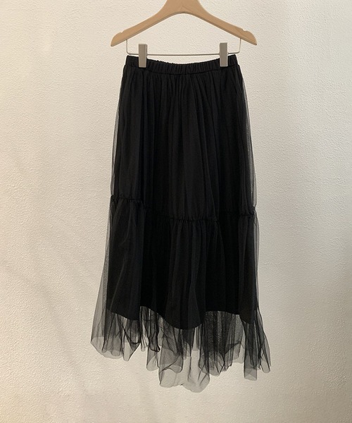 aimoha(アイモハ)の「ボリュームチュールティアードスカート(スカート・レディース・ブラック/ライトベージュ/ホワイト/グレー・FREE)」の19枚目の写真