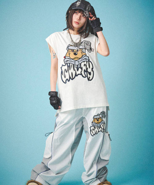 GALFY（ガルフィー）の「『GALFY/ガルフィー』病みに争いしサイバーパンツ【Z】【Z】（その他パンツ・レディース・オフホワイト/グレー/ブラック・XL/L）」の7枚目の写真