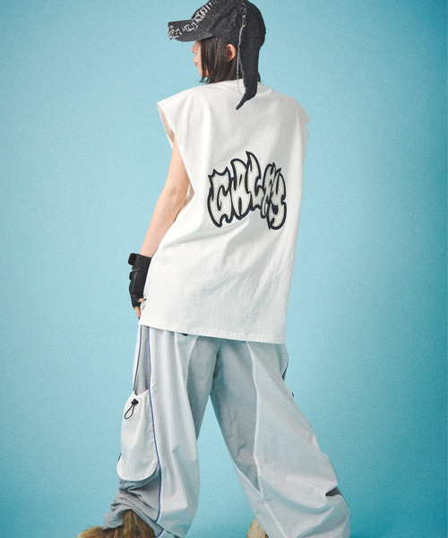 GALFY（ガルフィー）の「『GALFY/ガルフィー』病みに争いしサイバーパンツ【Z】【Z】（その他パンツ・レディース・オフホワイト/グレー/ブラック・XL/L）」の9枚目の写真