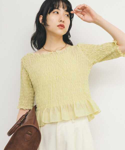 KBF（ケイビーエフ）の「コンパクトシャーリングブラウス（シャツ/ブラウス・レディース・アイボリー/ブラック/イエロー・ONE）」の3枚目の写真