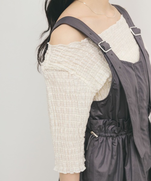 KBF（ケイビーエフ）の「コンパクトシャーリングブラウス（シャツ/ブラウス・レディース・アイボリー/ブラック/イエロー・ONE）」の4枚目の写真