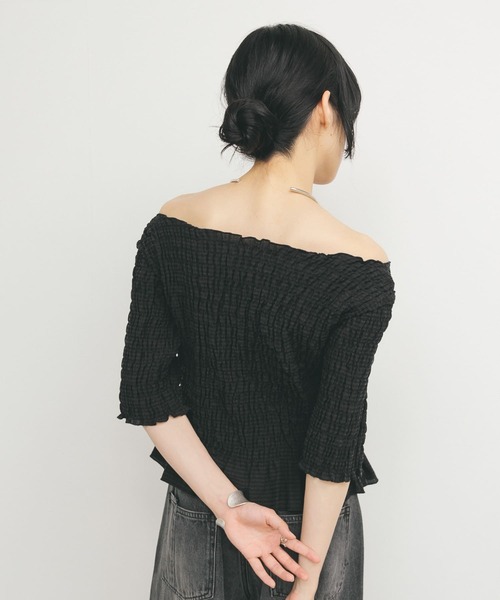 KBF（ケイビーエフ）の「コンパクトシャーリングブラウス（シャツ/ブラウス・レディース・アイボリー/ブラック/イエロー・ONE）」の15枚目の写真