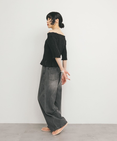 KBF（ケイビーエフ）の「コンパクトシャーリングブラウス（シャツ/ブラウス・レディース・アイボリー/ブラック/イエロー・ONE）」の18枚目の写真