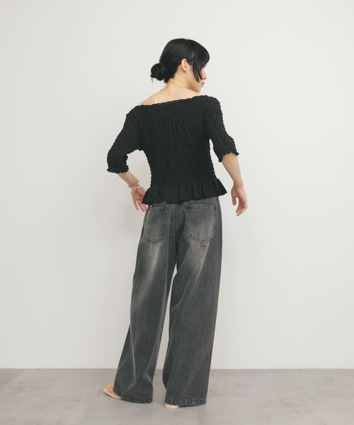 KBF（ケイビーエフ）の「コンパクトシャーリングブラウス（シャツ/ブラウス・レディース・アイボリー/ブラック/イエロー・ONE）」の19枚目の写真