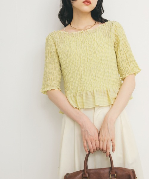 KBF（ケイビーエフ）の「コンパクトシャーリングブラウス（シャツ/ブラウス・レディース・アイボリー/ブラック/イエロー・ONE）」の20枚目の写真