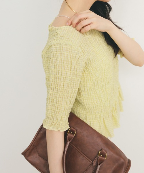 KBF（ケイビーエフ）の「コンパクトシャーリングブラウス（シャツ/ブラウス・レディース・アイボリー/ブラック/イエロー・ONE）」の22枚目の写真