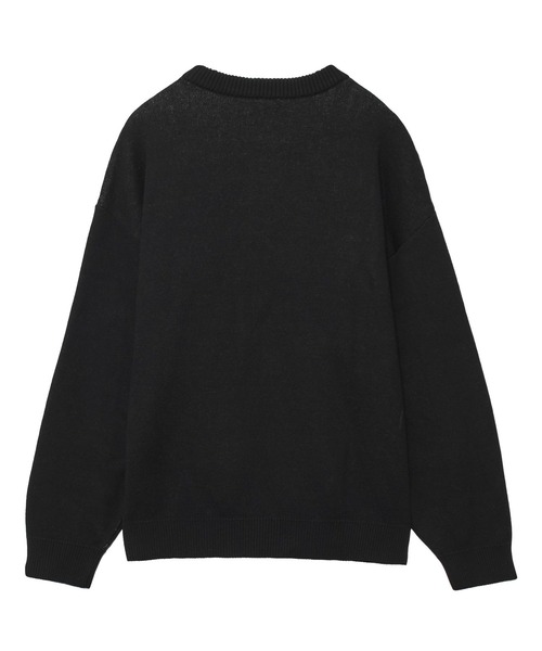 X-girl(エックスガール)の「GIRL POWER LOGO JACQUARD KNIT TOP(ニット/セーター・レディース・ブラック/ブラウン/オリーブ・ONE SIZE)」の4枚目の写真