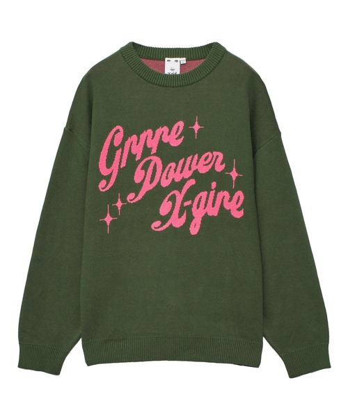 GIRL POWER LOGO JACQUARD KNIT TOP（ニット/セーター）｜X-girl