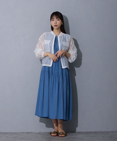 NICOLE white（ニコルホワイト）の「ティーアードワンピース（ワンピース・レディース・ブルー/ブラック/オリーブ・FREE）」の14枚目の写真