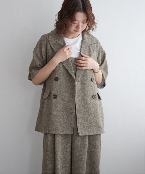 セール】サマーツィードハーフスリーブジャケット（テーラード