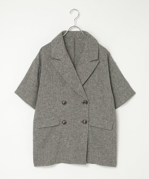 専用♥JOURNAL STANDARD　ショートハーフスリーブジャケット 追加》【SP】TWEEDショートスリーブジャケット（ノーカラー