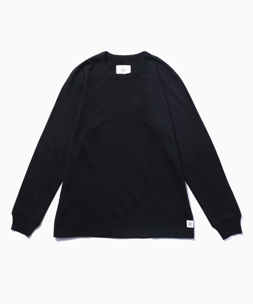 REIGNING CHAMP（レイニングチャンプ）の「REIGNING CHAMP/レイニングチャンプ FLATBACK WAFFLE LONG SLEEVE ロングスリーブ（Tシャツ/カットソー・メンズ・ヘザーグレー/ブラック・XL）」の4枚目の写真