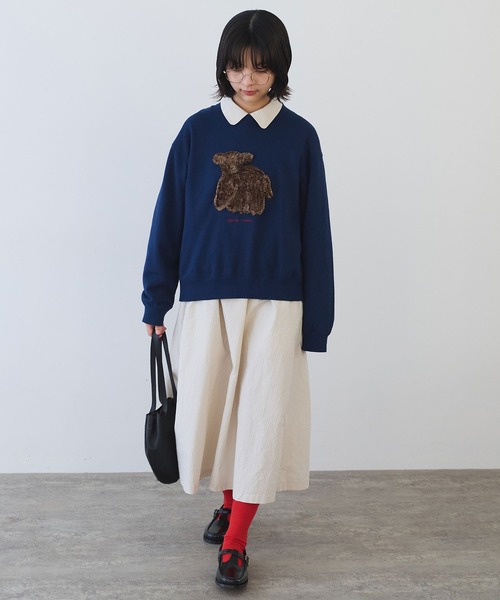 30/10 コーマ裏毛 子ひつじ刺繍 スウェット（スウェット）｜bulle de