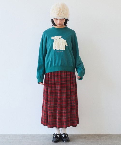 30/10 コーマ裏毛 子ひつじ刺繍 スウェット（スウェット