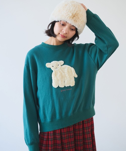 bulle de savon 30/10 コーマ裏毛 子ひつじ刺繍 スウェット 30/10 コーマ裏毛 子ひつじ刺繍 スウェット（スウェット