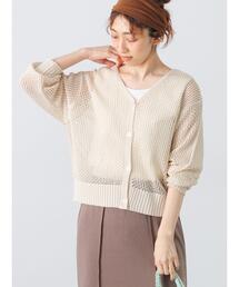 Lugnoncure | 透かし編みVネックカーディガン(カーディガン/ボレロ)