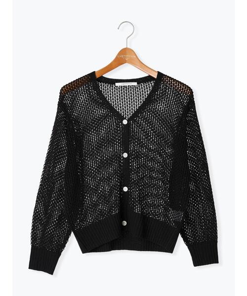 Lugnoncure（ルノンキュール）の「透かし編みVネックカーディガン（カーディガン/ボレロ・レディース・ブラック/オフホワイト/ベージュ・F）」の17枚目の写真