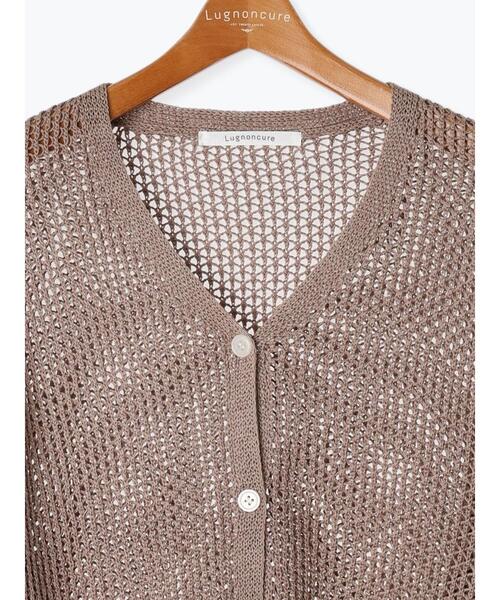 Lugnoncure（ルノンキュール）の「透かし編みVネックカーディガン（カーディガン/ボレロ・レディース・ブラック/オフホワイト/ベージュ・F）」の20枚目の写真
