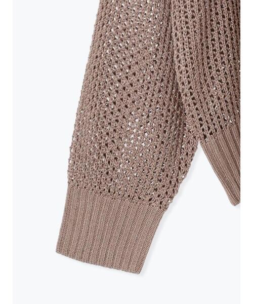 Lugnoncure（ルノンキュール）の「透かし編みVネックカーディガン（カーディガン/ボレロ・レディース・ブラック/オフホワイト/ベージュ・F）」の21枚目の写真