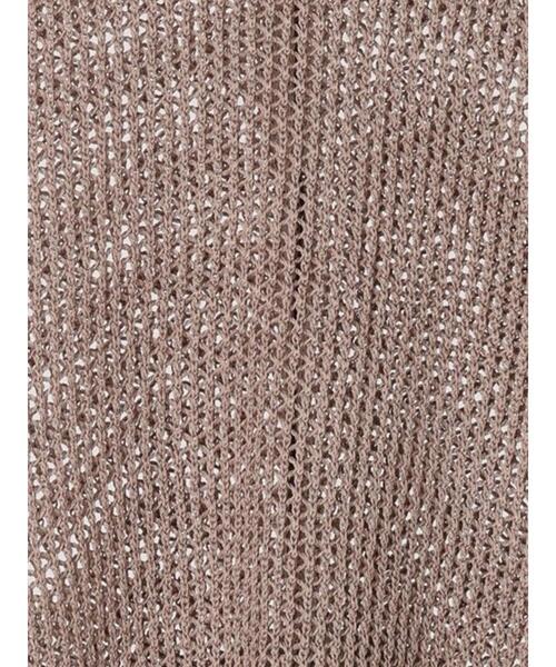 Lugnoncure（ルノンキュール）の「透かし編みVネックカーディガン（カーディガン/ボレロ・レディース・ブラック/オフホワイト/ベージュ・F）」の6枚目の写真