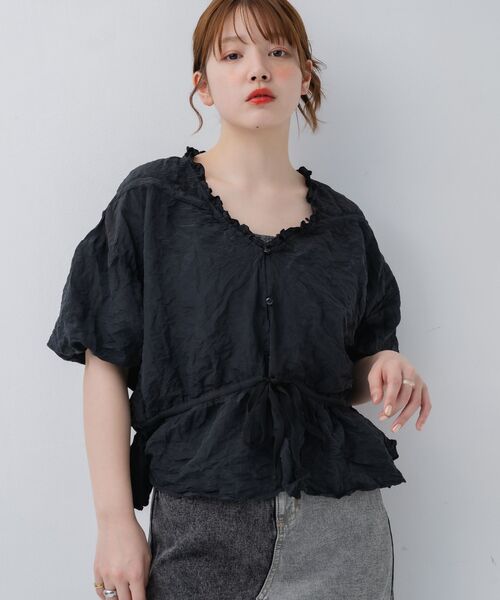 kivi（キヴィ）の「wrinkles blouse（シャツ/ブラウス・レディース・ブラック/ナチュラル/ピンク・FREE）」の21枚目の写真