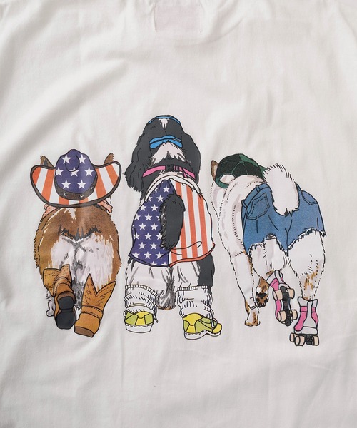 make a ray!（メイク ア レイ！）の「【81】フロント＆バック イヌネコ BIGレトロイラスト デザイン ヘビーウェイト オーバーサイズ Tシャツ/半袖Tシャツ（Tシャツ/カットソー・メンズ・ブラック/ブラック系その他/チャコールグレー/アッシュグレー/イエロー/ホワイト/ホワイト系その他・M/L/XL）」の18枚目の写真