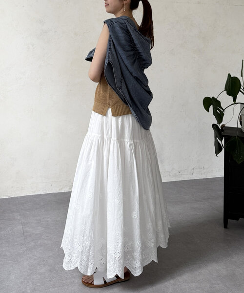 Chez toi(シェトワ)の「レーススカート(スカート・レディース・ブラック/ホワイト・FREE)」の19枚目の写真