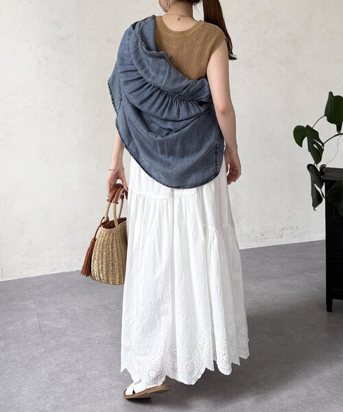 Chez toi(シェトワ)の「レーススカート(スカート・レディース・ブラック/ホワイト・FREE)」の18枚目の写真